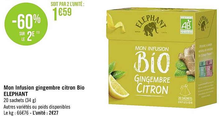 mon infusion gingembre citron bio éléphant