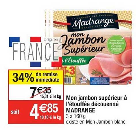 mon jambon supérieur à l'étouffée découenné madrange
