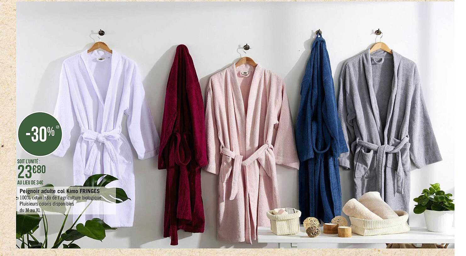 peignoir adulte col kimo fringes