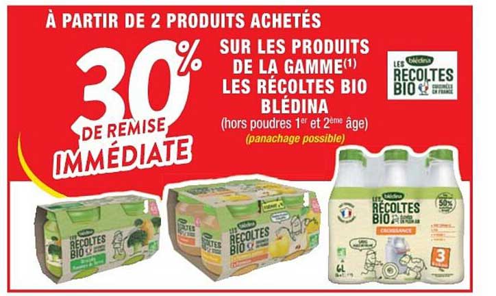 produits de la gamme les récoltes bio blédina