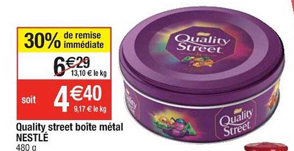 quality street boîte métal nestlé