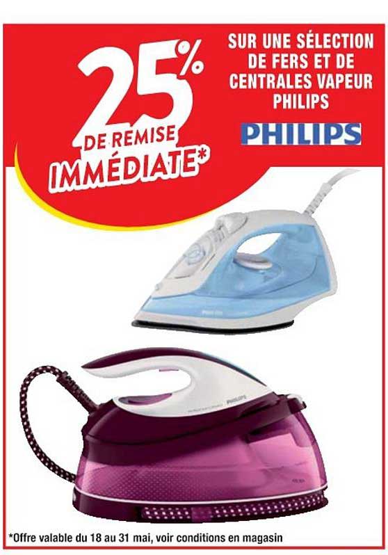sélection de fers et de centrales vapeur philips