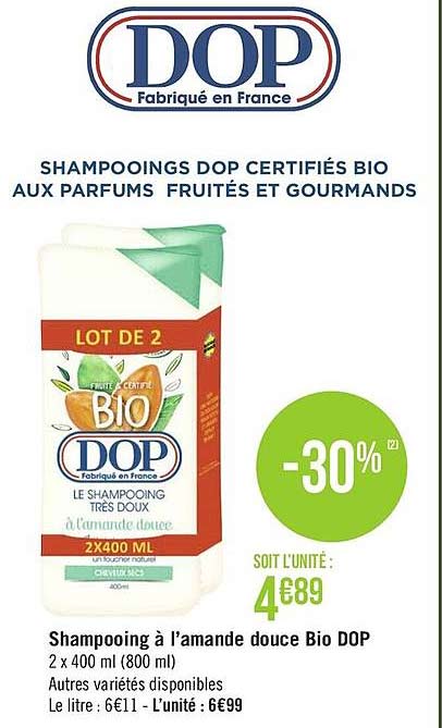shampooing à l'amande douce bio dop