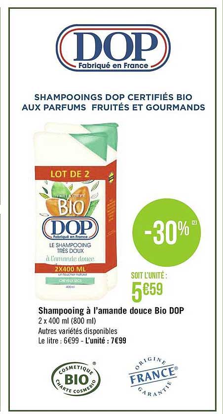 shampooing à l'amande douce bio dop