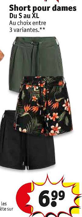 short pour dames