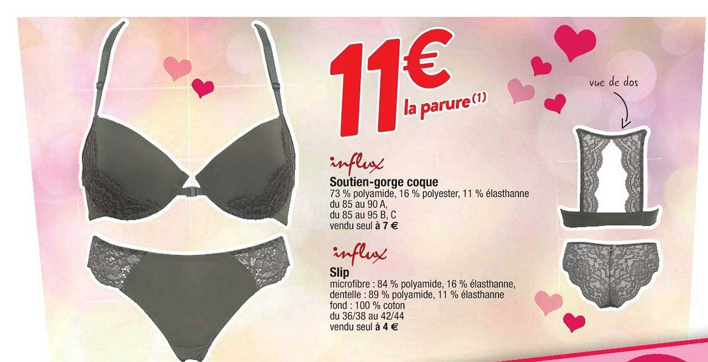 soutien-gorge coque influx, slip influx