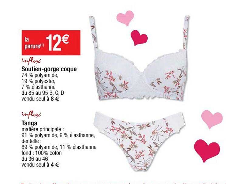 soutien-gorge coque influx, tanga influx
