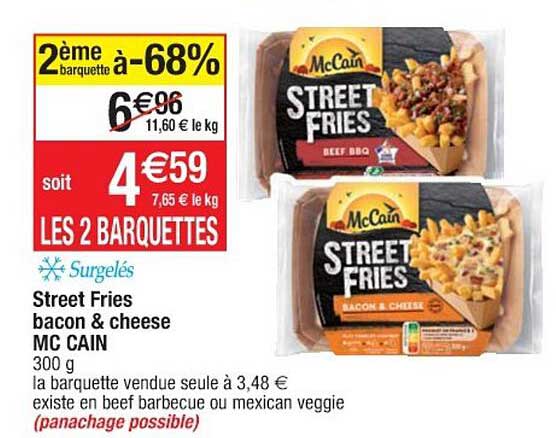 street fries bacon & cheese mc cain