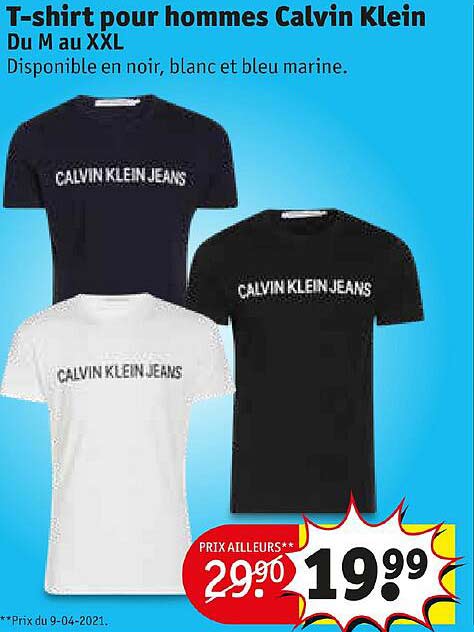 t-shirt pour hommes calvin klein