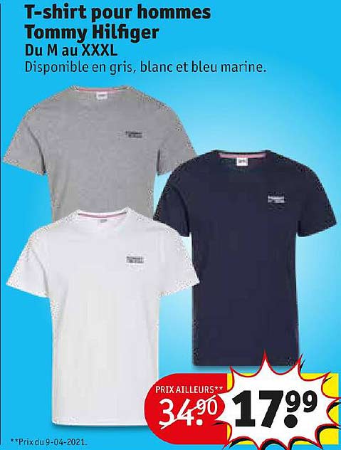 t-shirt pour hommes tommy hilfiger