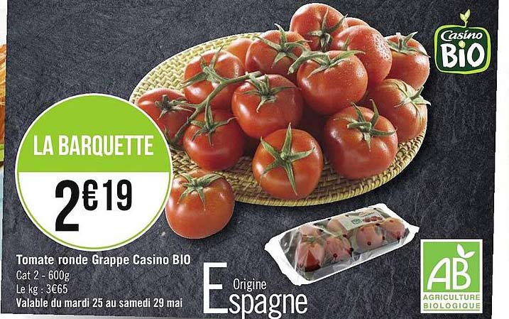 Tomate Ronde Grappe Casino Bio