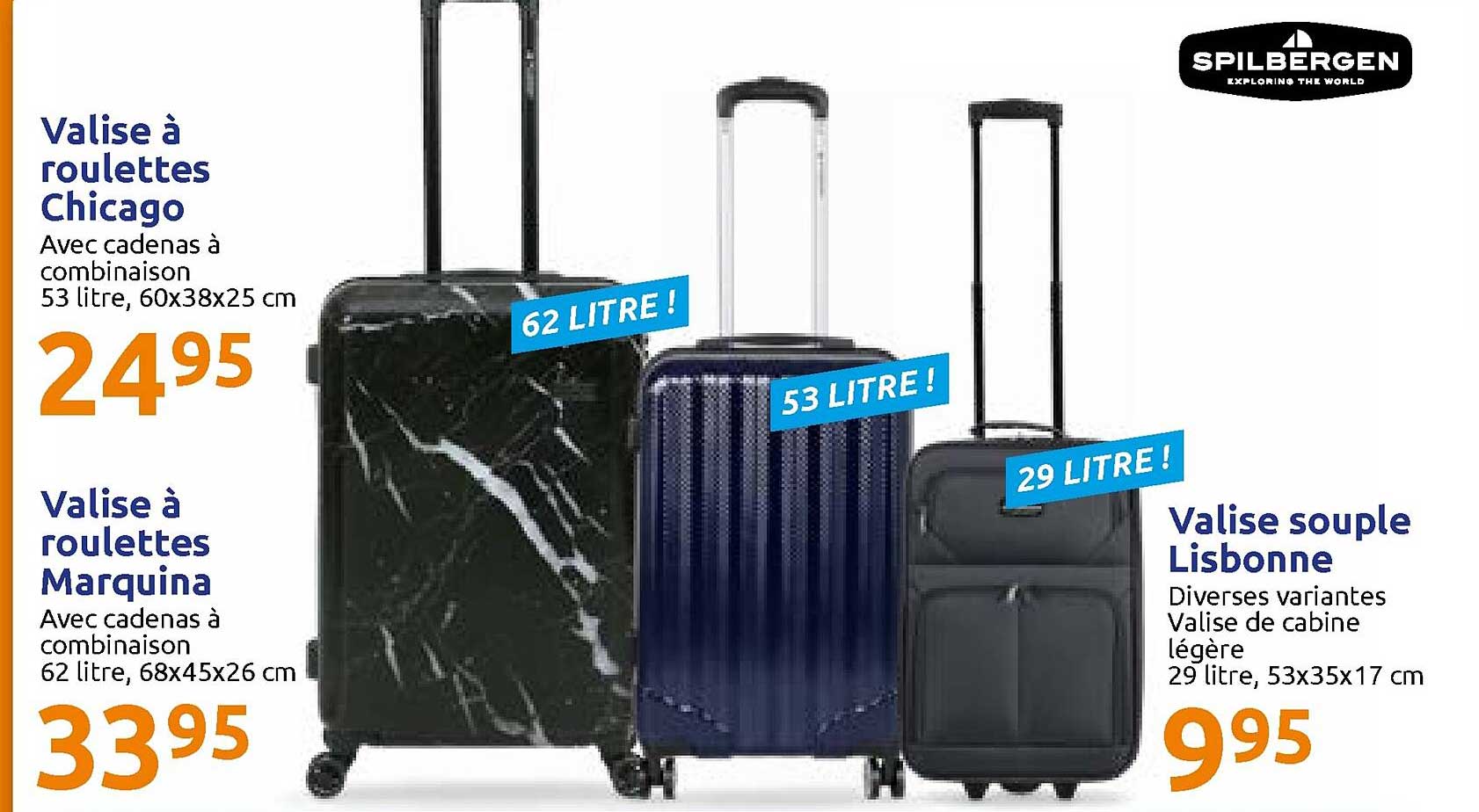 valise à roulettes chicago, valise à roulettes marquina, valise souple lisbonne