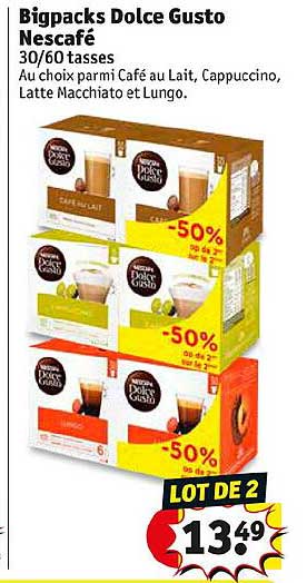 Bigpacks Dolce Gusto Nescafé