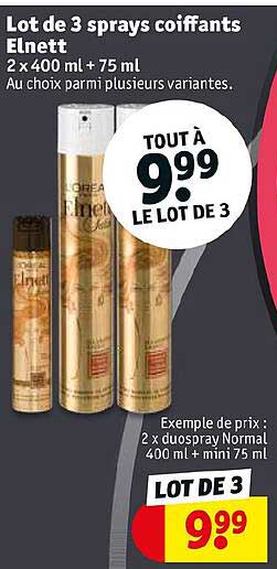 lot de 3 sprays coiffants elnett