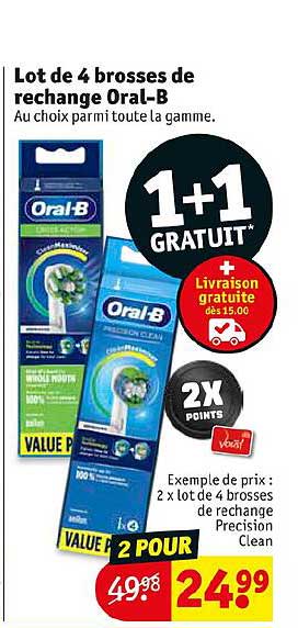 lot de 4 brosses de recharge oral-b