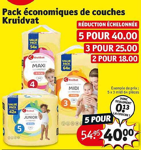 pack économiques de couches kruidvat