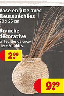 Vase En Jute Avec Fleurs Séchées, Branche Décorative