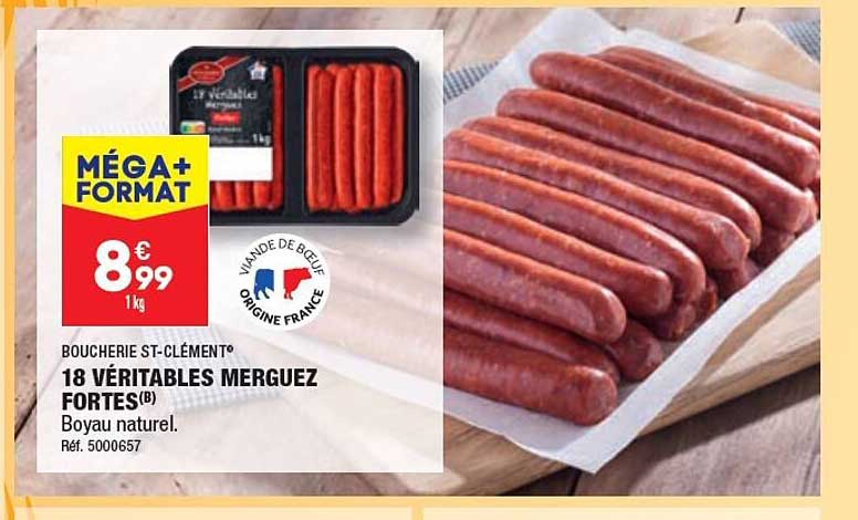 18 véritables merguez fortes boucherie st-clément