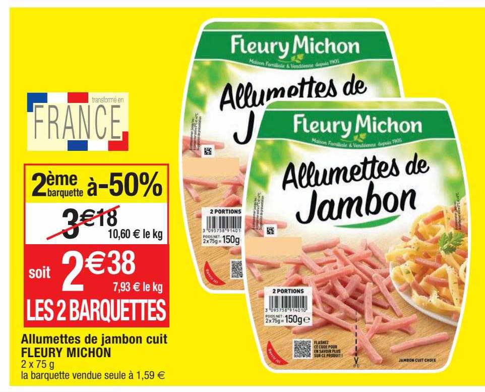 allumettes de jambon cuit fleury michon