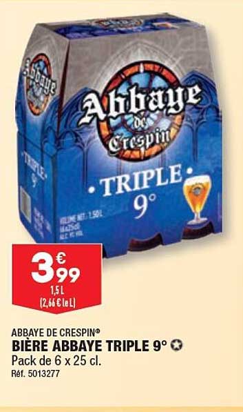 bière abbaye triple 9° abbaye de crespin