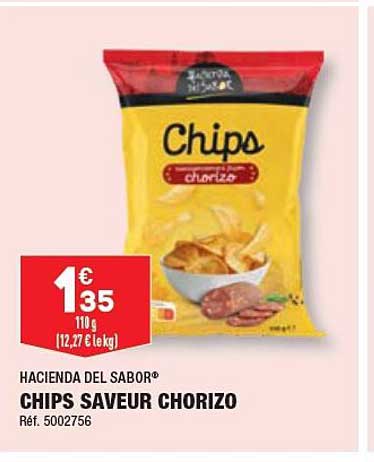 chips saveur chorizo hacienda del sabor
