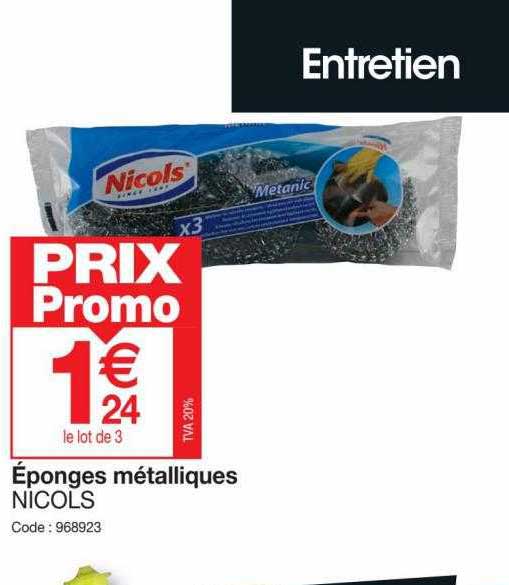 éponges métalliques nicols