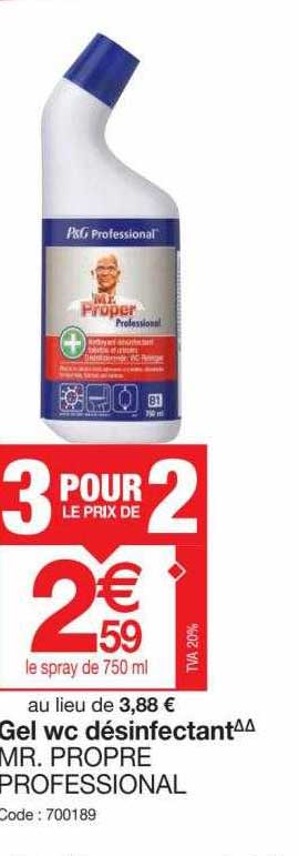 gel wc désinfectant mr propre professional