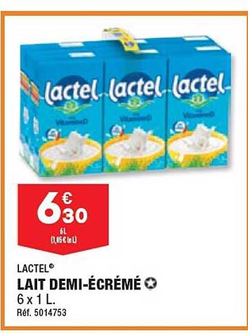 lait demi-écrémé lactel
