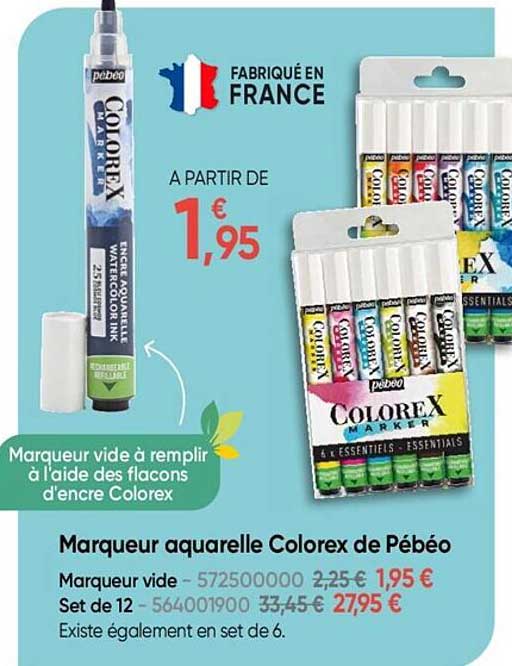 Marqueur Aquarelle Colorex De Pébéo