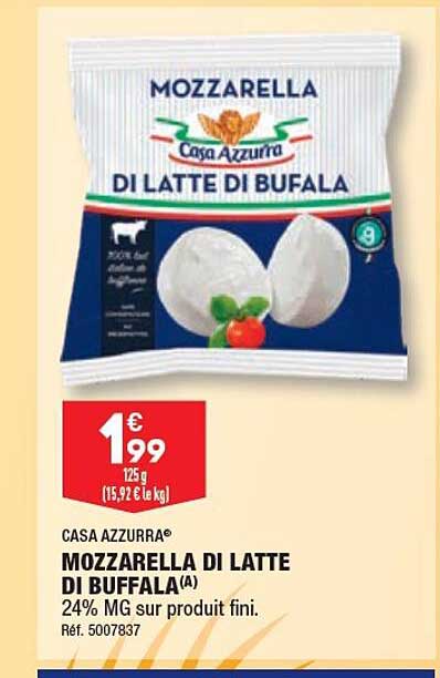 mozzarella di latte di buffala casa azzurra