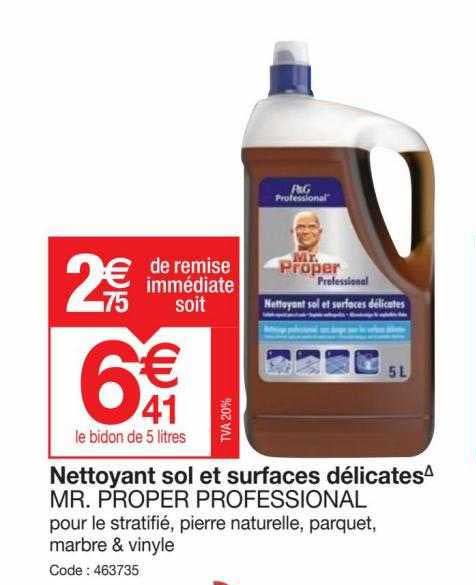 nettoyant sol et surfaces délicates mr proper professional