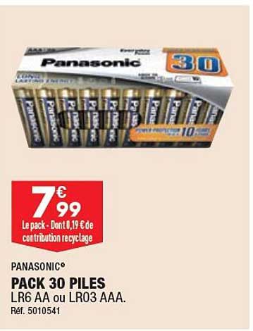 Pack 30 Piles Panasonic