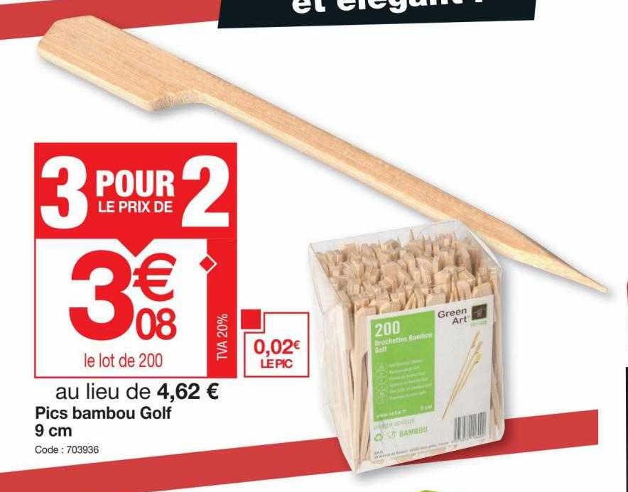 pics bambou golf 9 cm