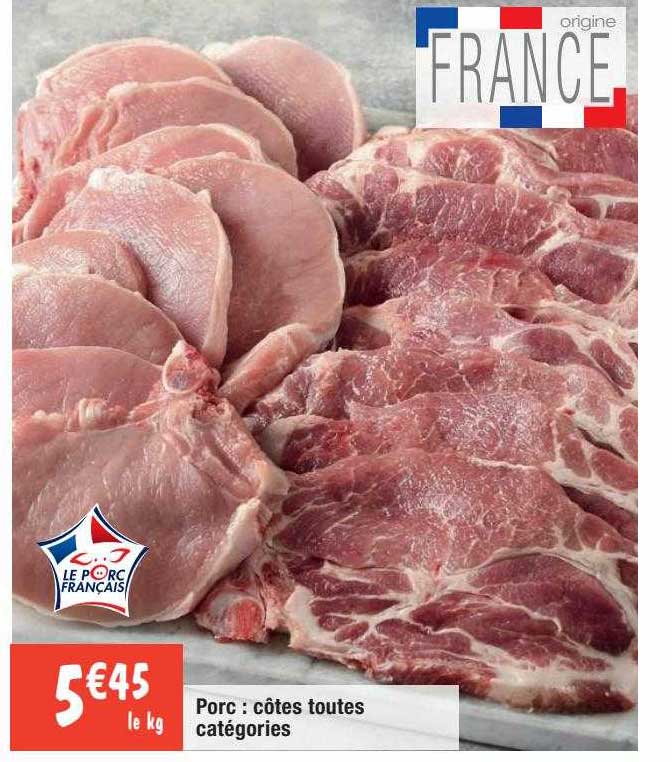 porc : côtes toutes catégories