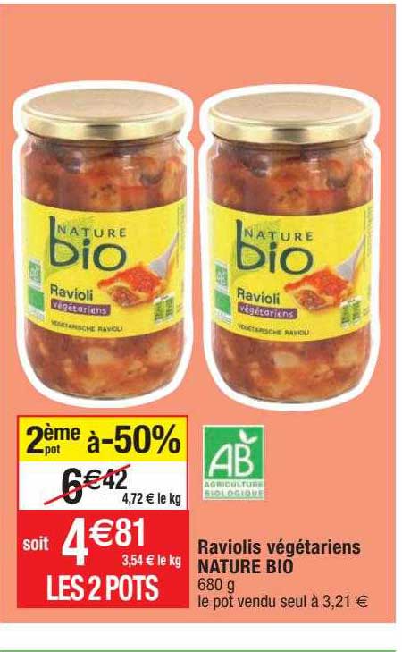 raviolis végétariens nature bio