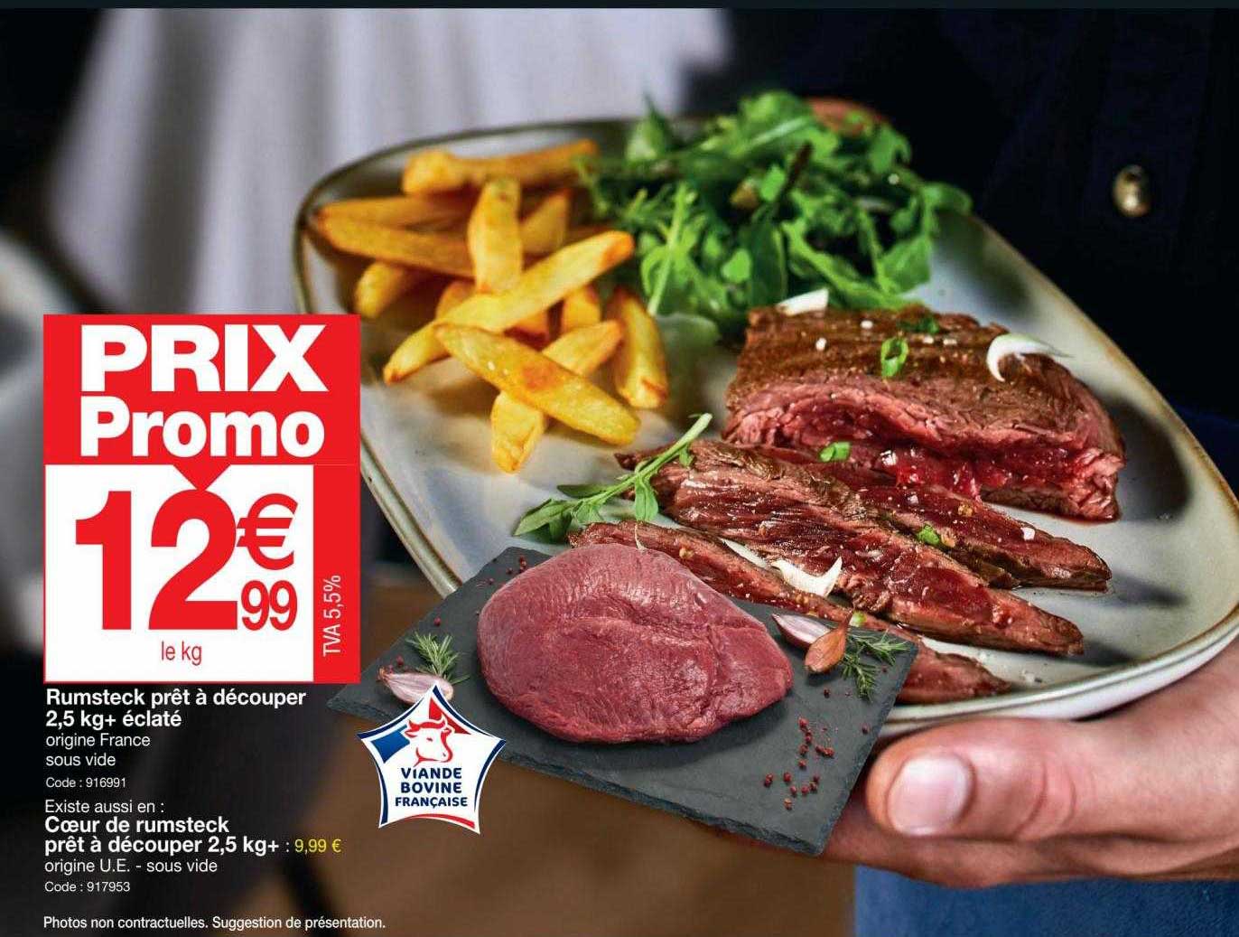 Rumsteck Prêt à Découper 2,5 Kg+ éclaté, Cœur De Rumsteck Prêt à Découper 2,5 Kg+