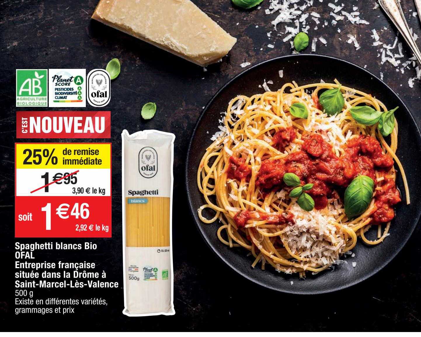 spaghetti blancs bio ofal entreprise française située dans la drôme à saint-marcel-lès-valence