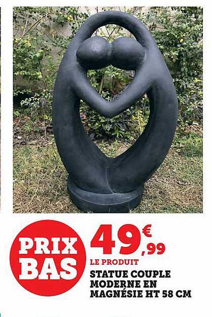 statue couple moderne en magnésie ht 58 cm