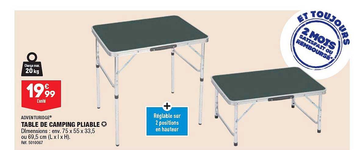 Table De Camping Pliable Adventuridge