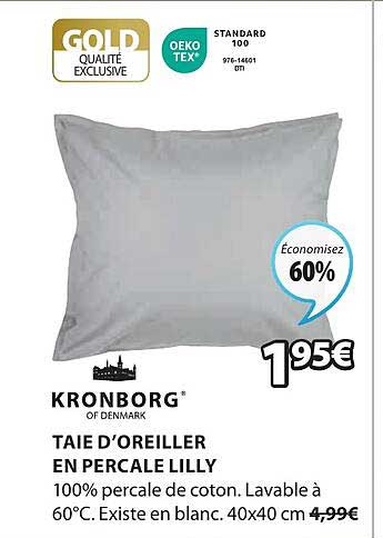 taie d'oreiller en percale lilly kronborg