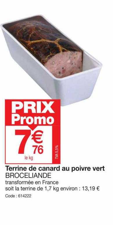 Terrine De Canard Au Poivre Vert Brocéliande