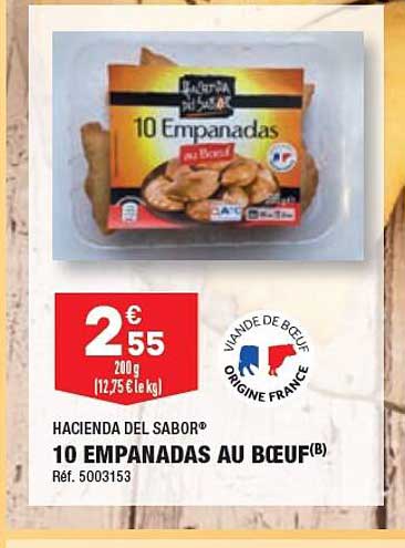 10 empanadas au bœuf hacienda del sabor