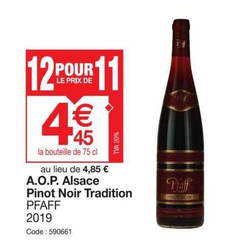 a.o.p. alsace pinot noir tradition pfaff 2019