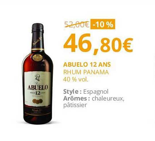 abuelo 12 ans rhum panama 40% vol