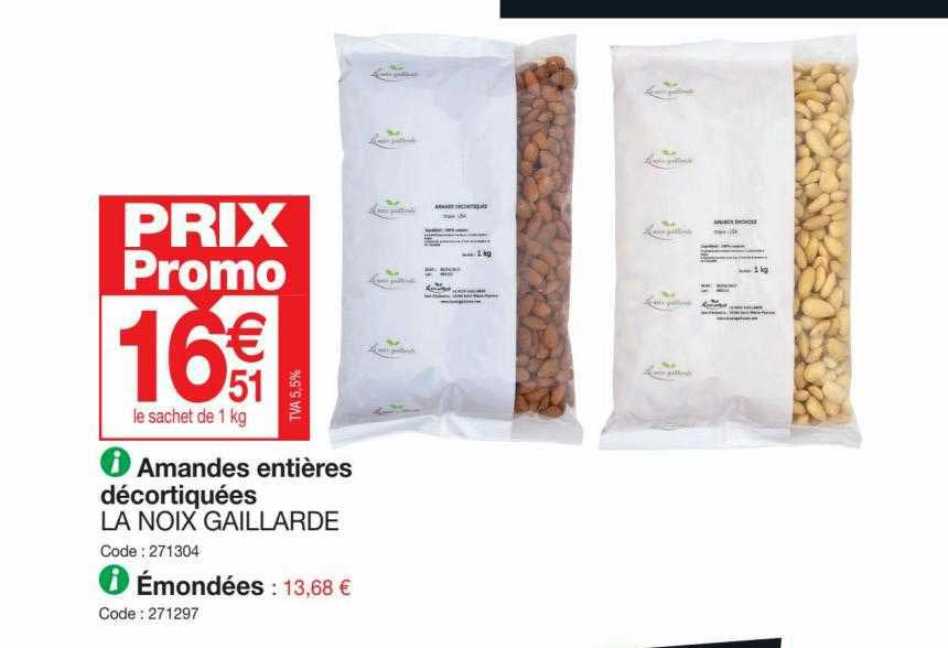 Amandes Entières Décortiquées La Noix Gaillarde