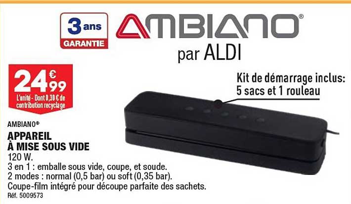 appareil à mise sous vide ambiano