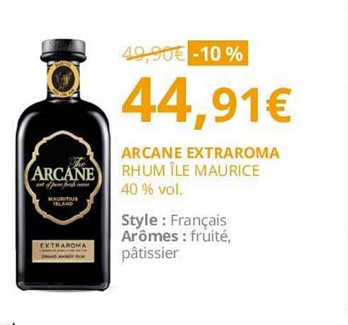 arcane extraroma rhum île maurice 40% vol