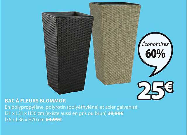 bac à fleurs blommor