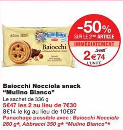 baiocchi  nocciola snack "mulino bianco"