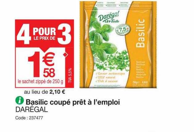 basilic coupé prêt à l'emploi darégal